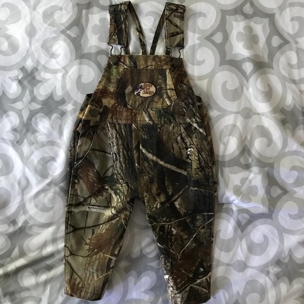 Bass Pro Camo overalls for babies